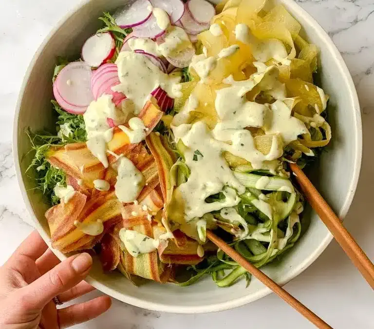 Easy Recipe: Shaved Spring Salad with Creamy Tarragon Vinaigrette!
